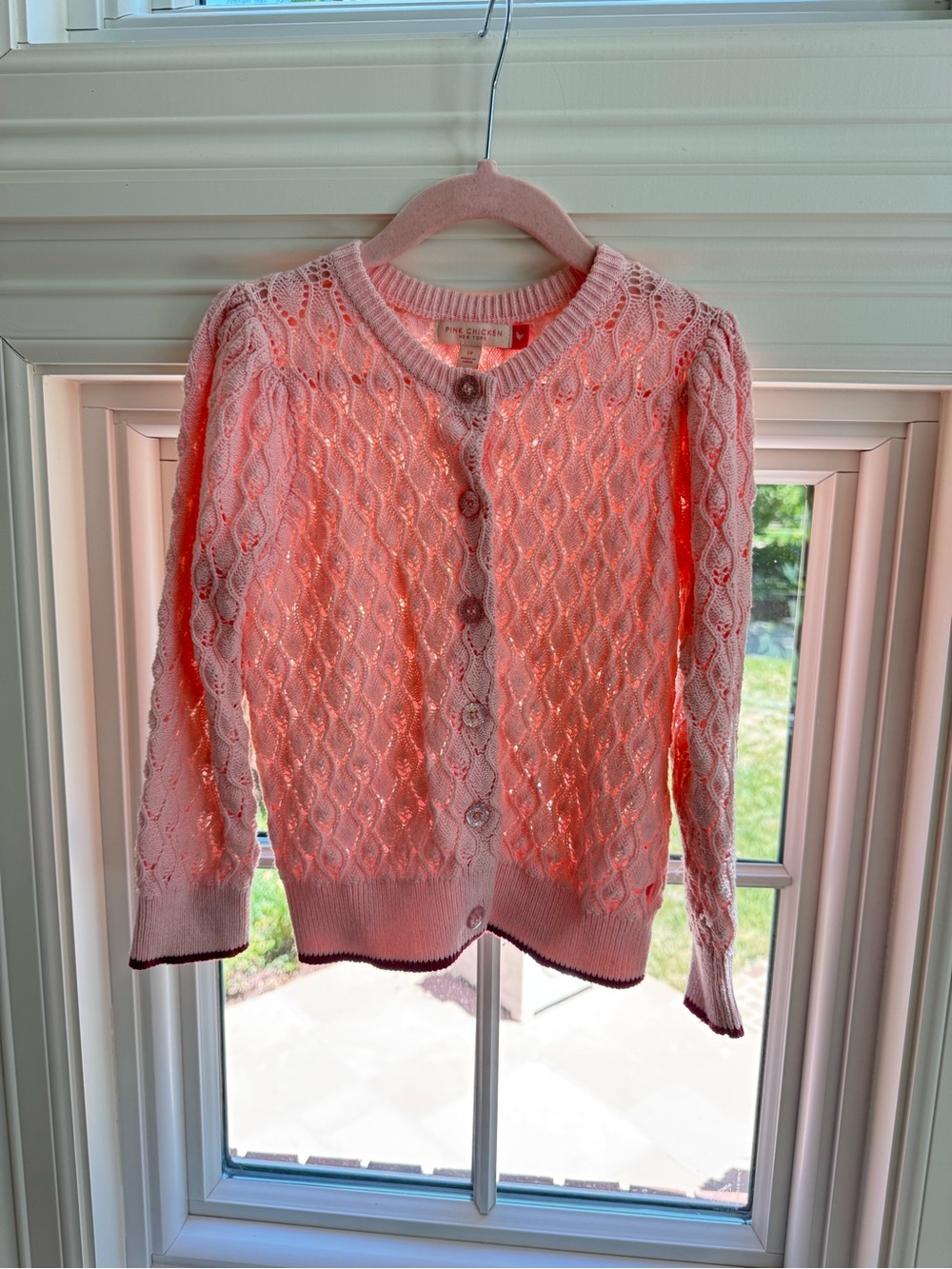 Pink Chicken Light Pink Button Cardigan